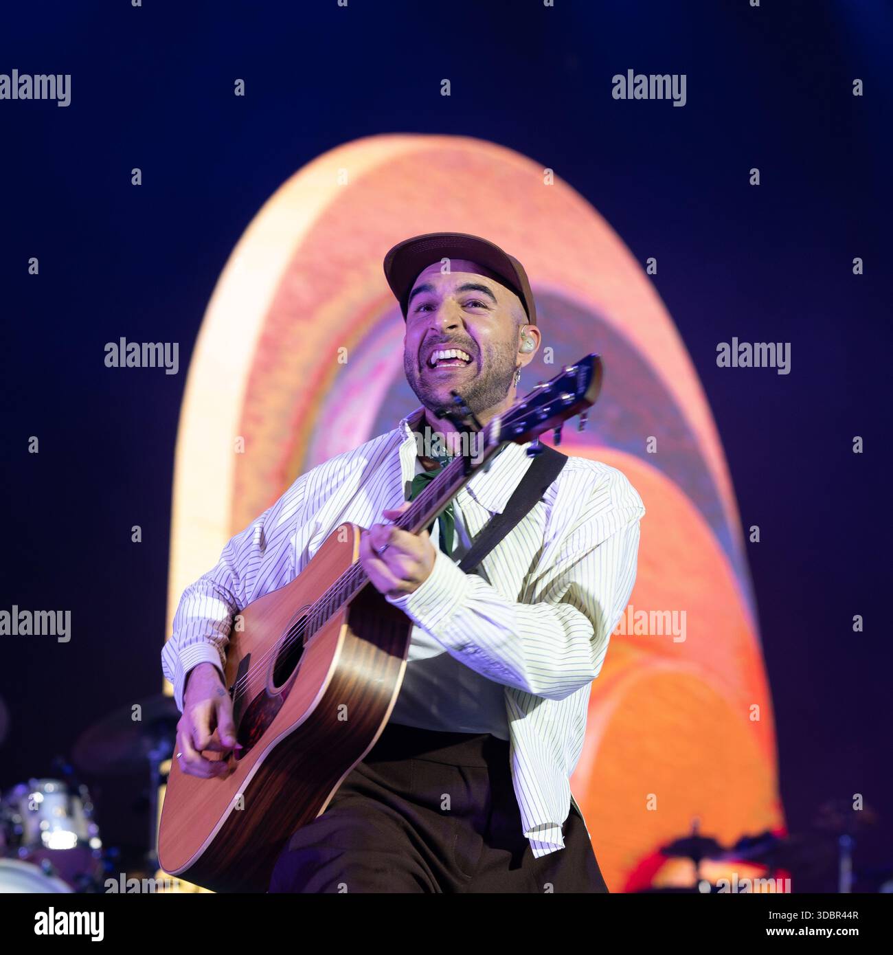 Singer Nil Moliner performs during his concert at the Movistar Arena on ...