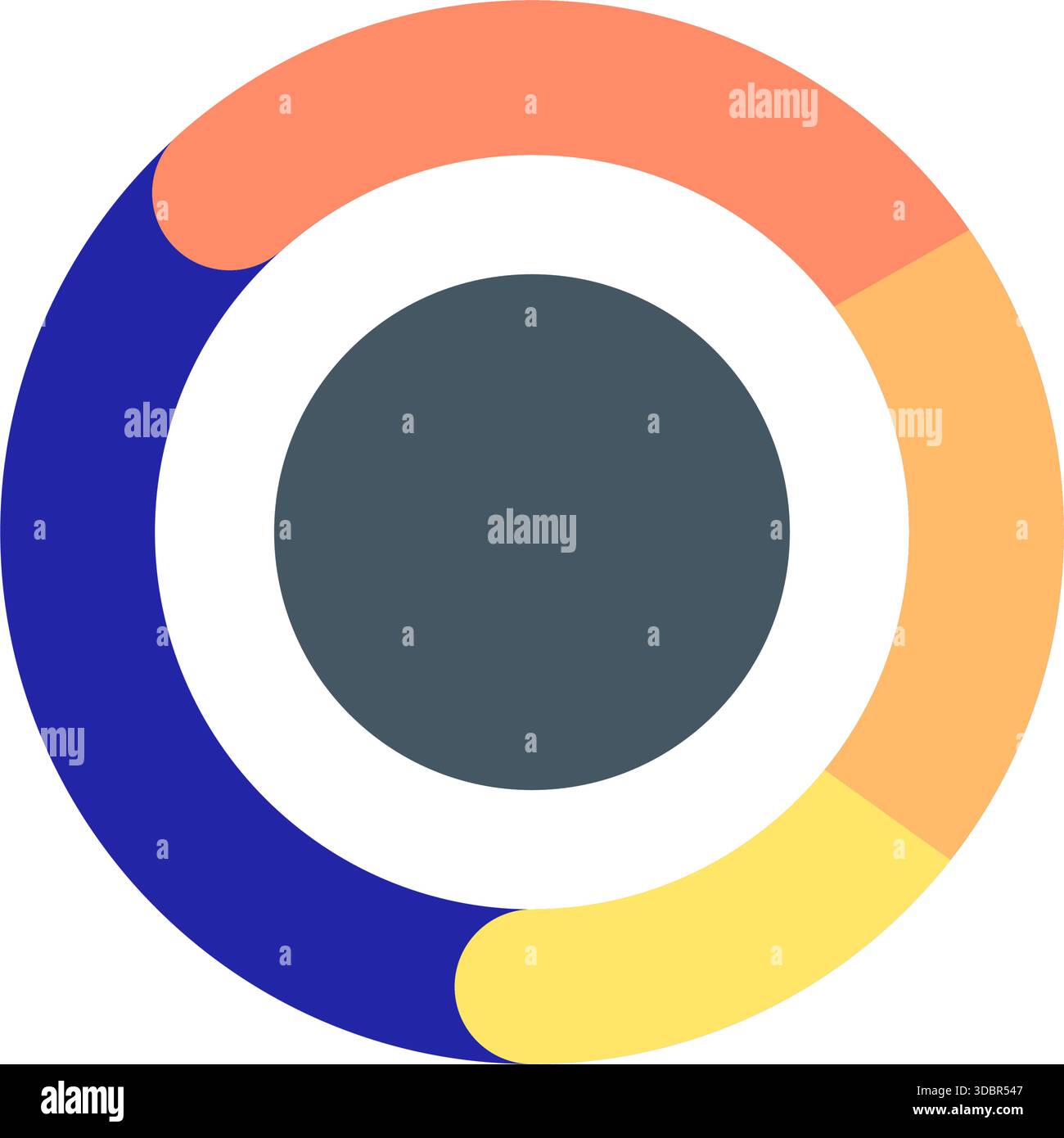 Data analytics pie chart showing business information Stock Vector