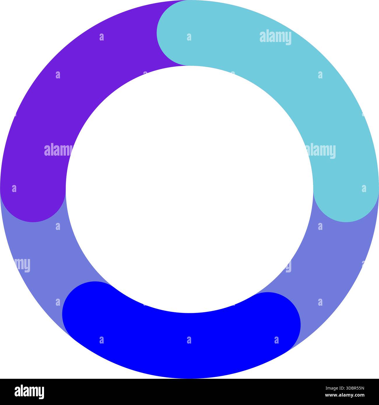 Circular data progress bar with segments Stock Vector