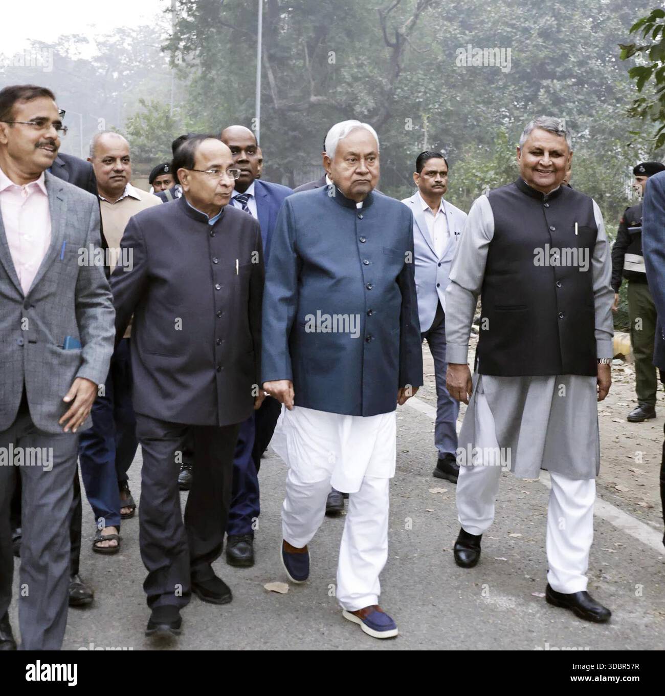 PATNA, INDIA - DECEMBER 17: Bihar Chief Minister Nitish Kumar visiting ...