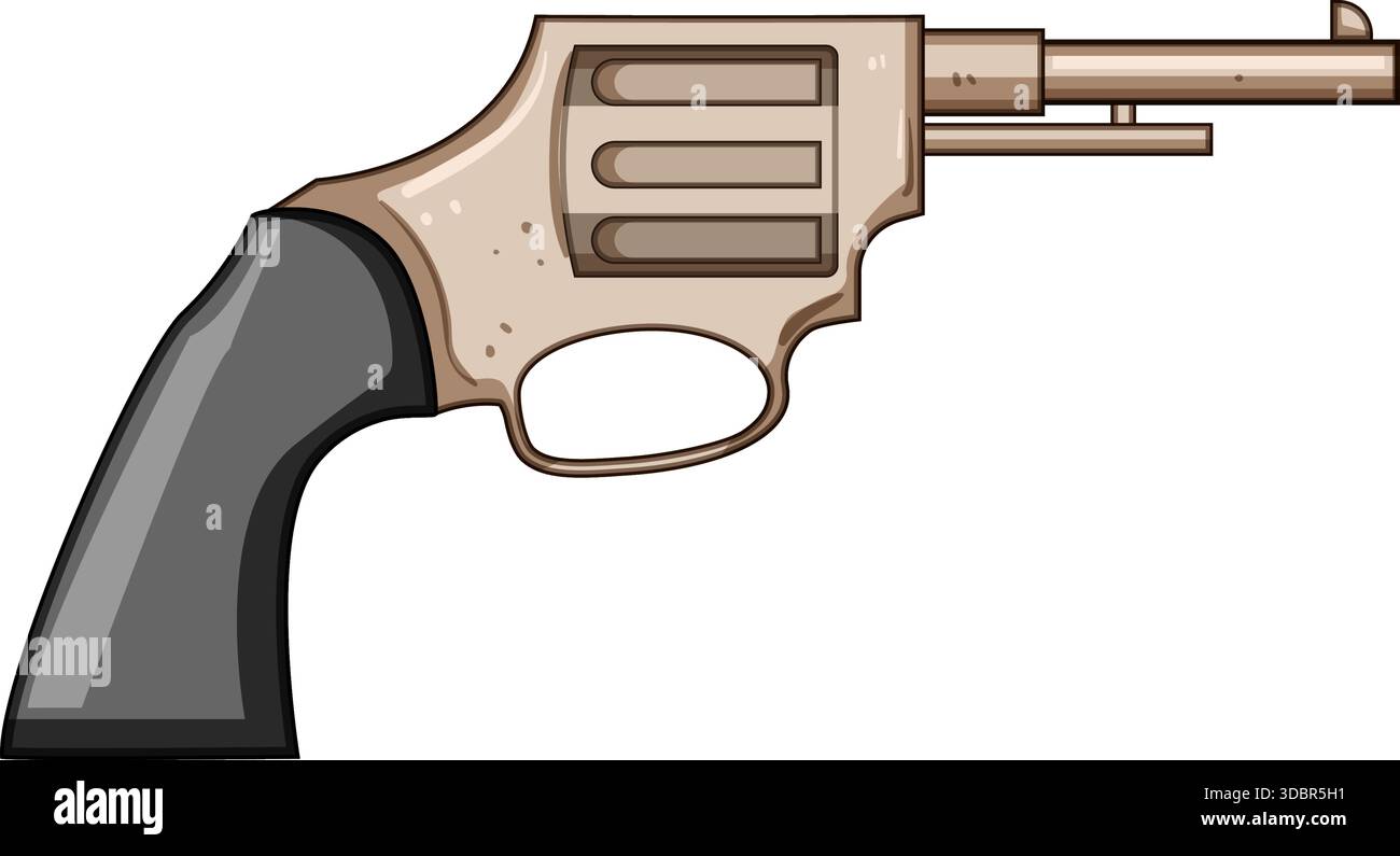 Revolver pistol weapon in flat cartoon style Stock Vector Image & Art ...