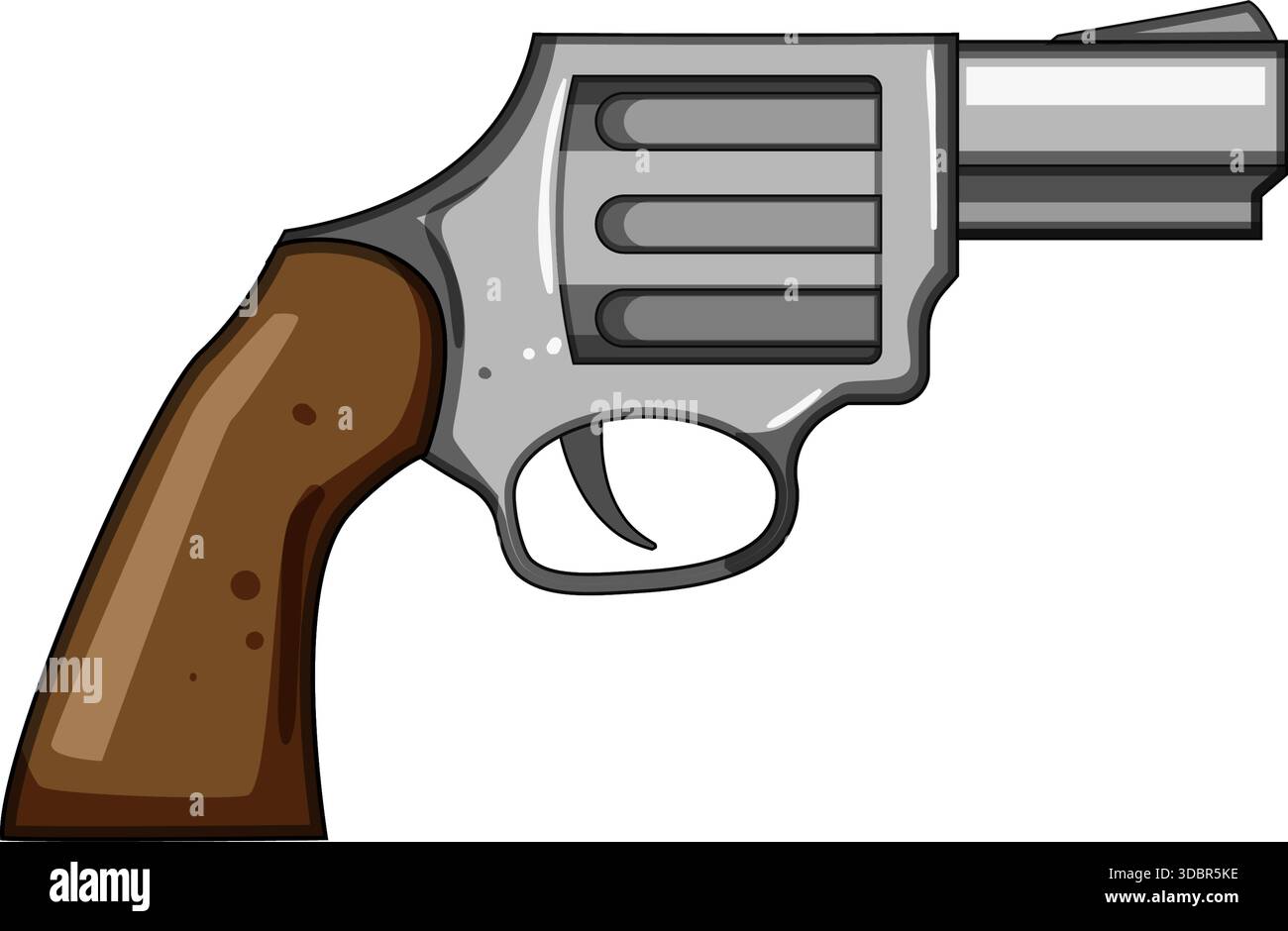 Cartoon revolver illustration symbolizing dangerous weapon protection ...