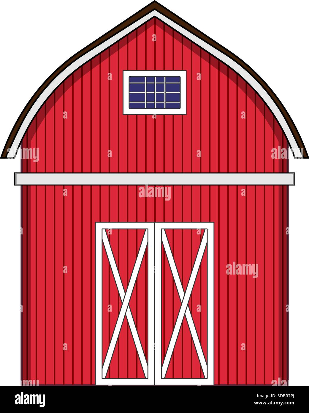 Red farm barn building illustration for agriculture Stock Vector Image ...
