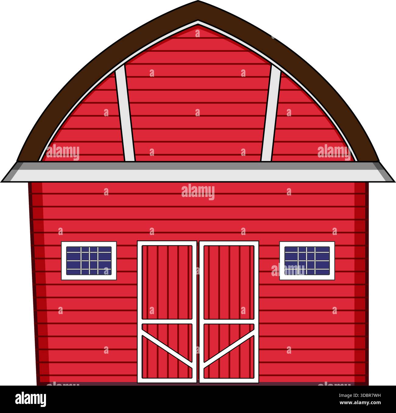 Red farm barn building illustration representing agriculture Stock ...