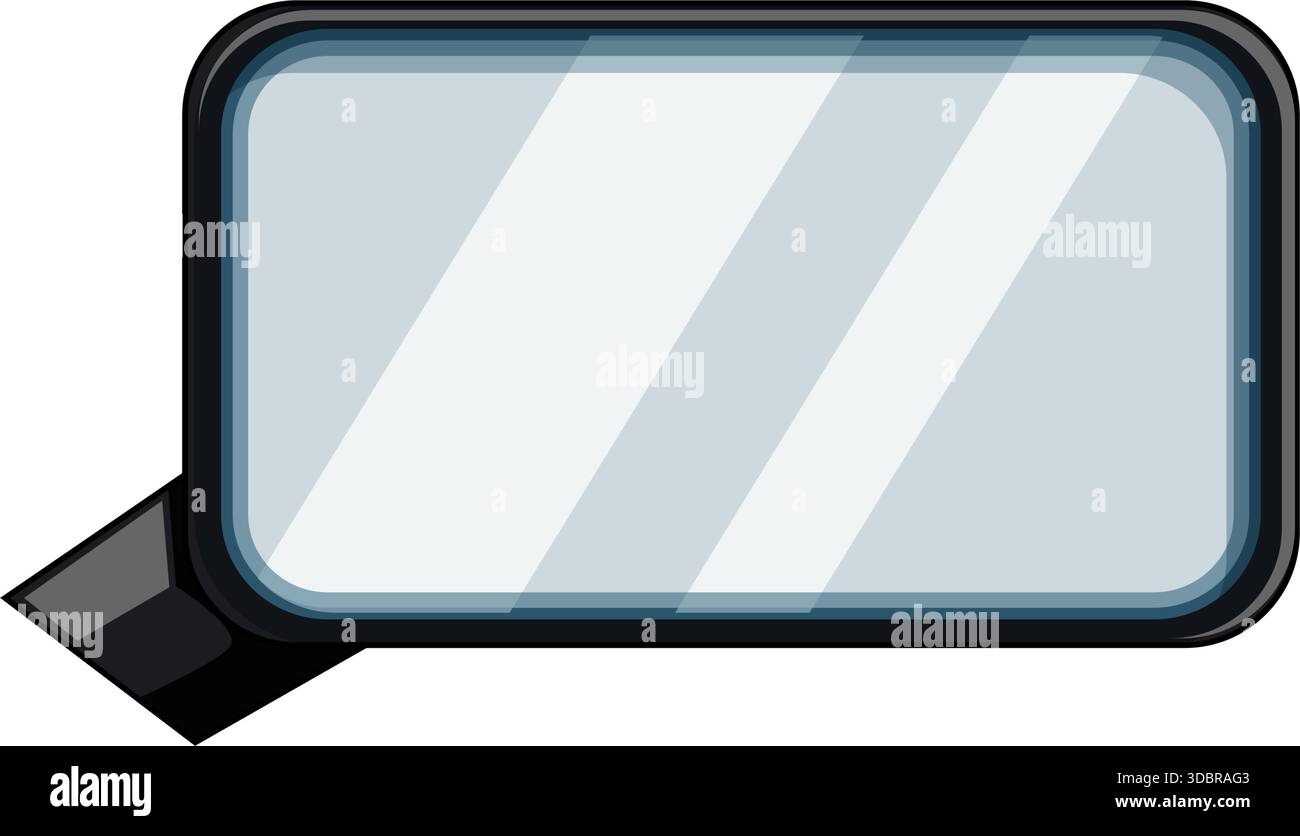 Car side mirror reflecting safety and driving concept Stock Vector