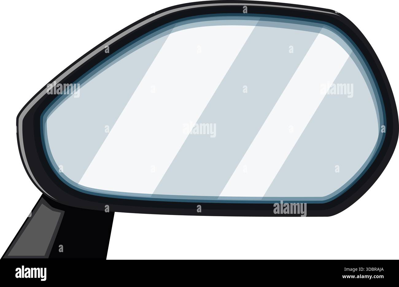 Car side view mirror drawing showing road safety Stock Vector