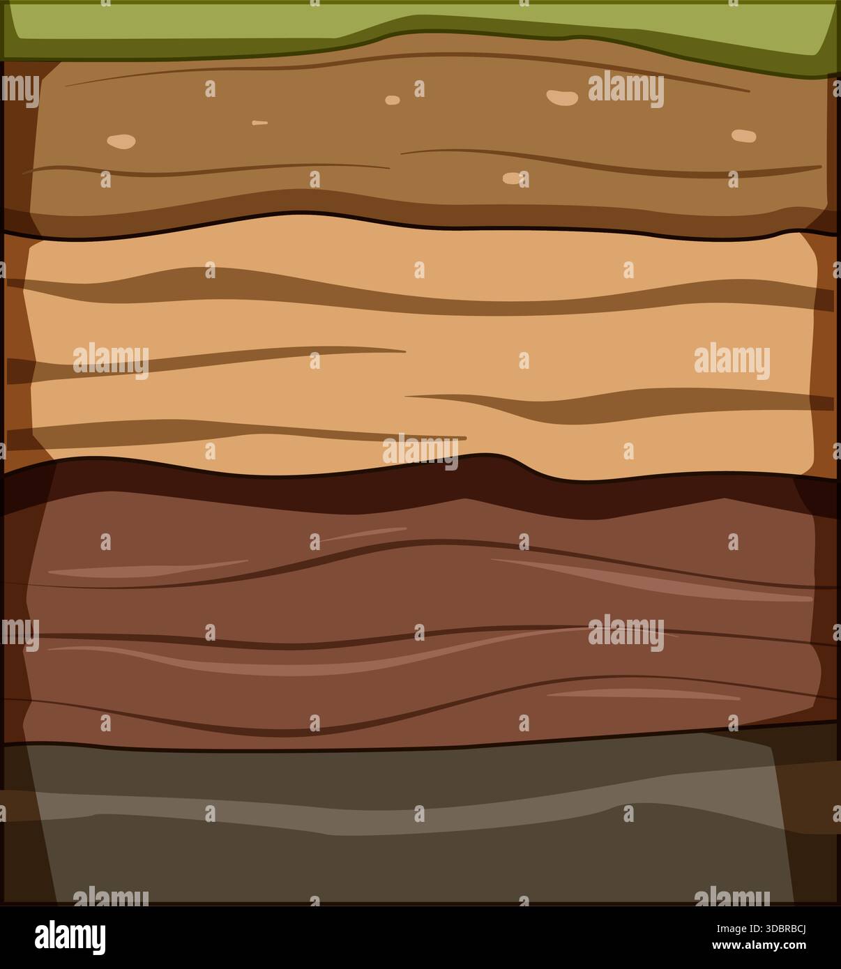 Ground profile showing different soil earth layers Stock Vector