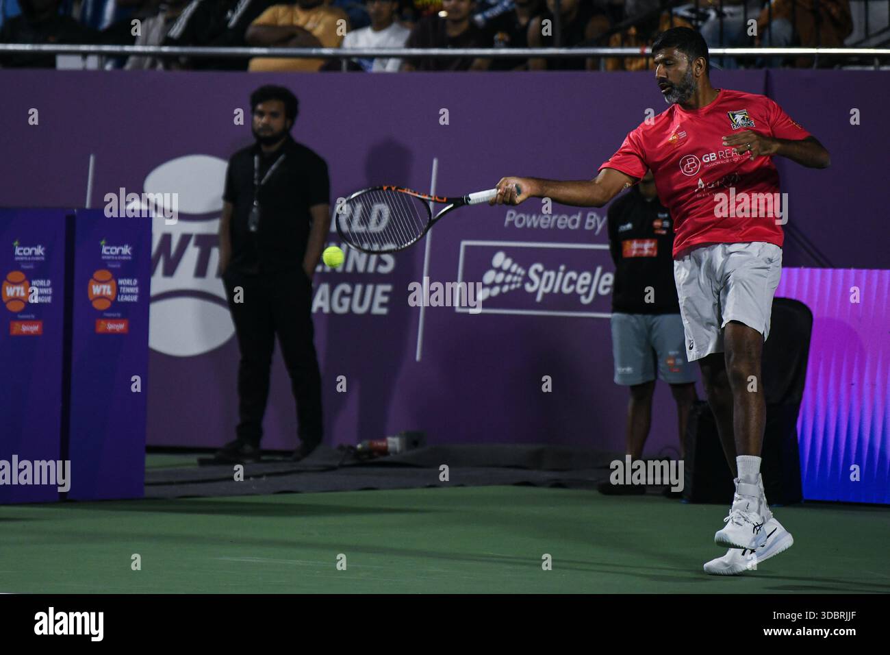 India's Rohan Bopanna of the Game Changers Falcons, in action on Day 1 ...