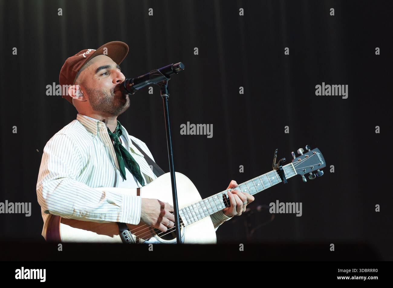 Singer Nil Moliner performs during his concert at the Movistar Arena ...