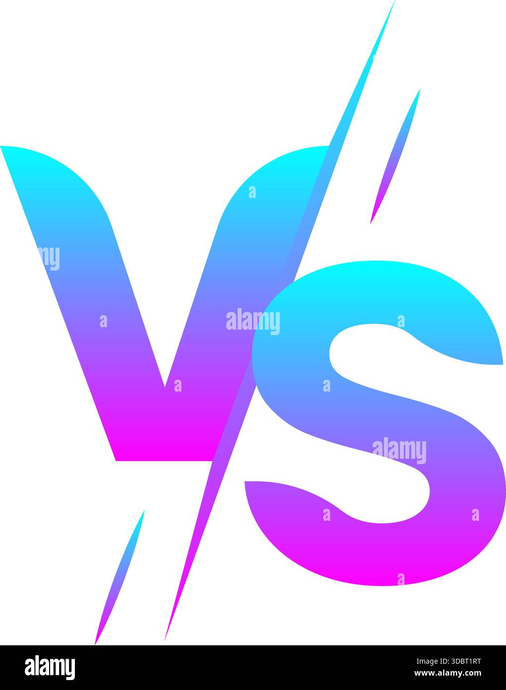 Versus sign VS letters with gradient effect vector illustration isolated on white background Stock Vector