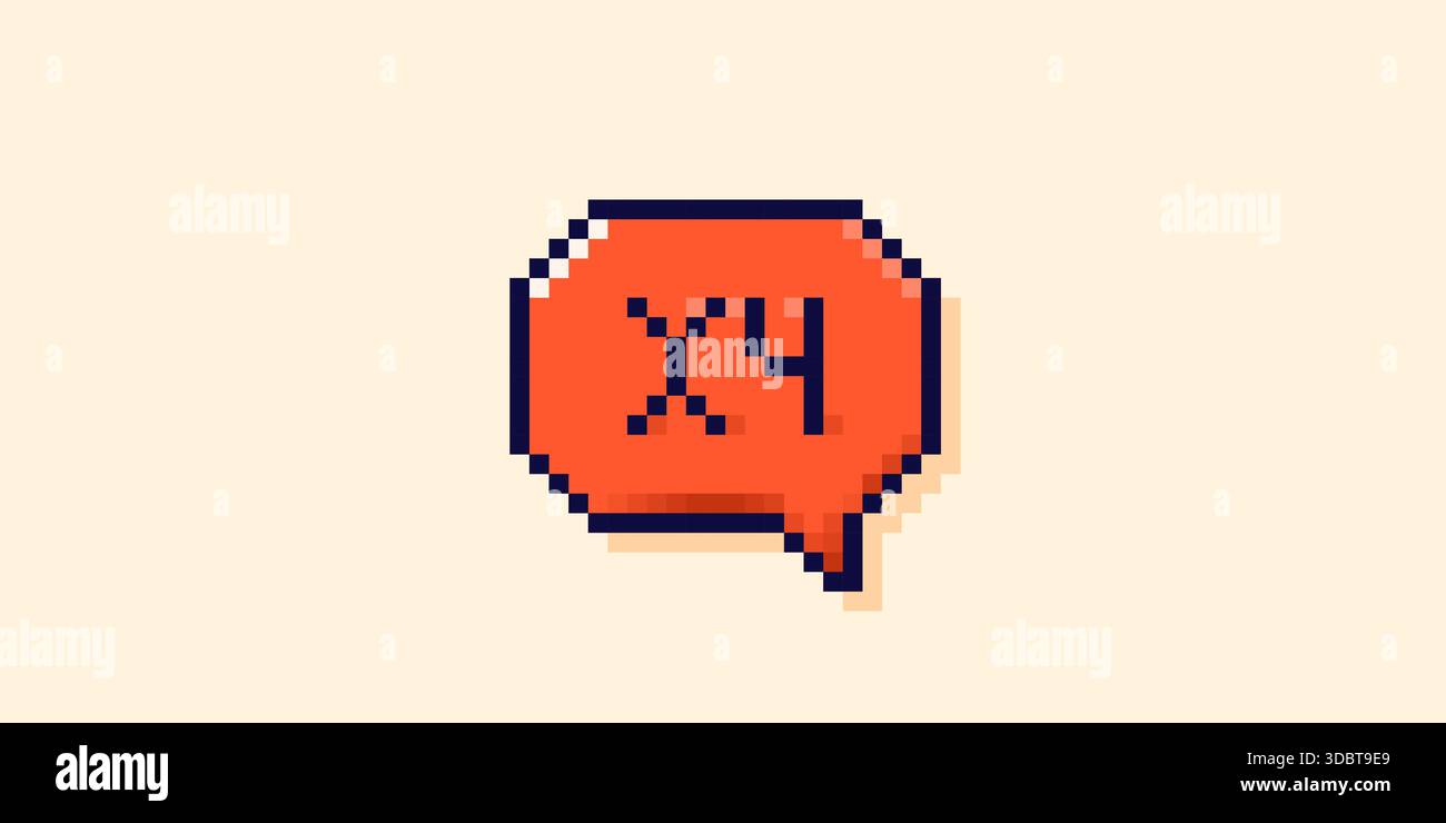 Pixel art user interface cloud. Red x4 speech bubble Stock Vector Image ...