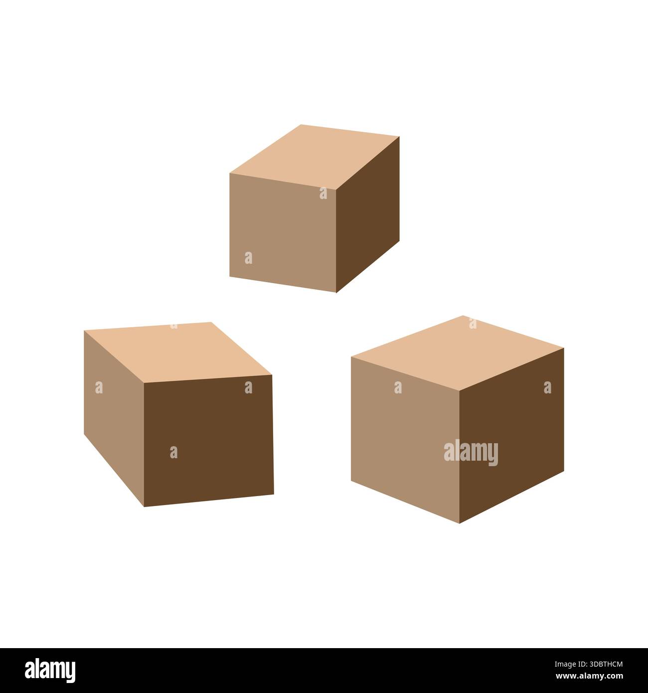 Cane Sugar cubes stack. Refined sugar. Ice cubes. Cartoon vector illustration. Flat deign Stock Vector