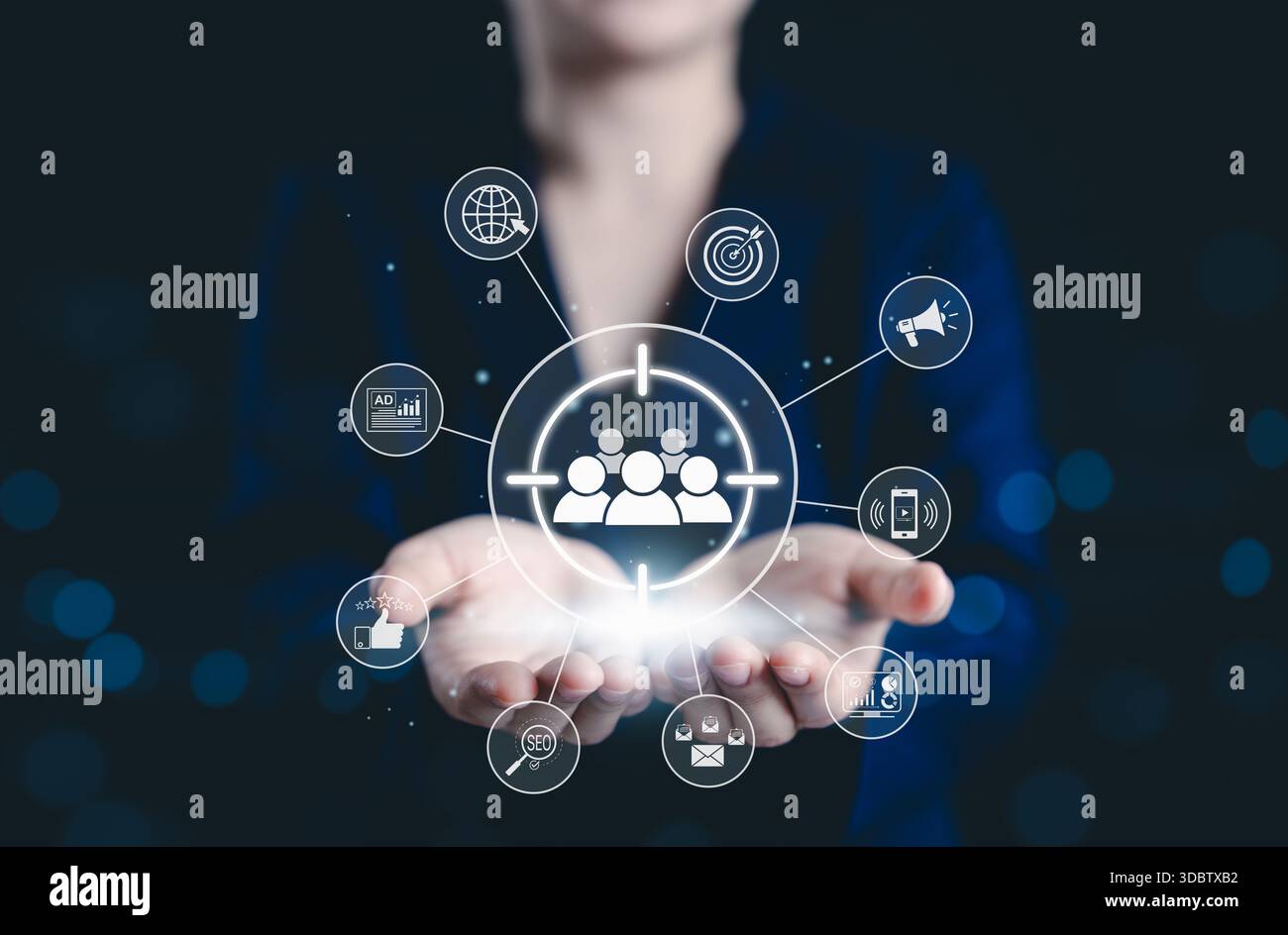 Digital marketing and target audience concept. Business professional ...