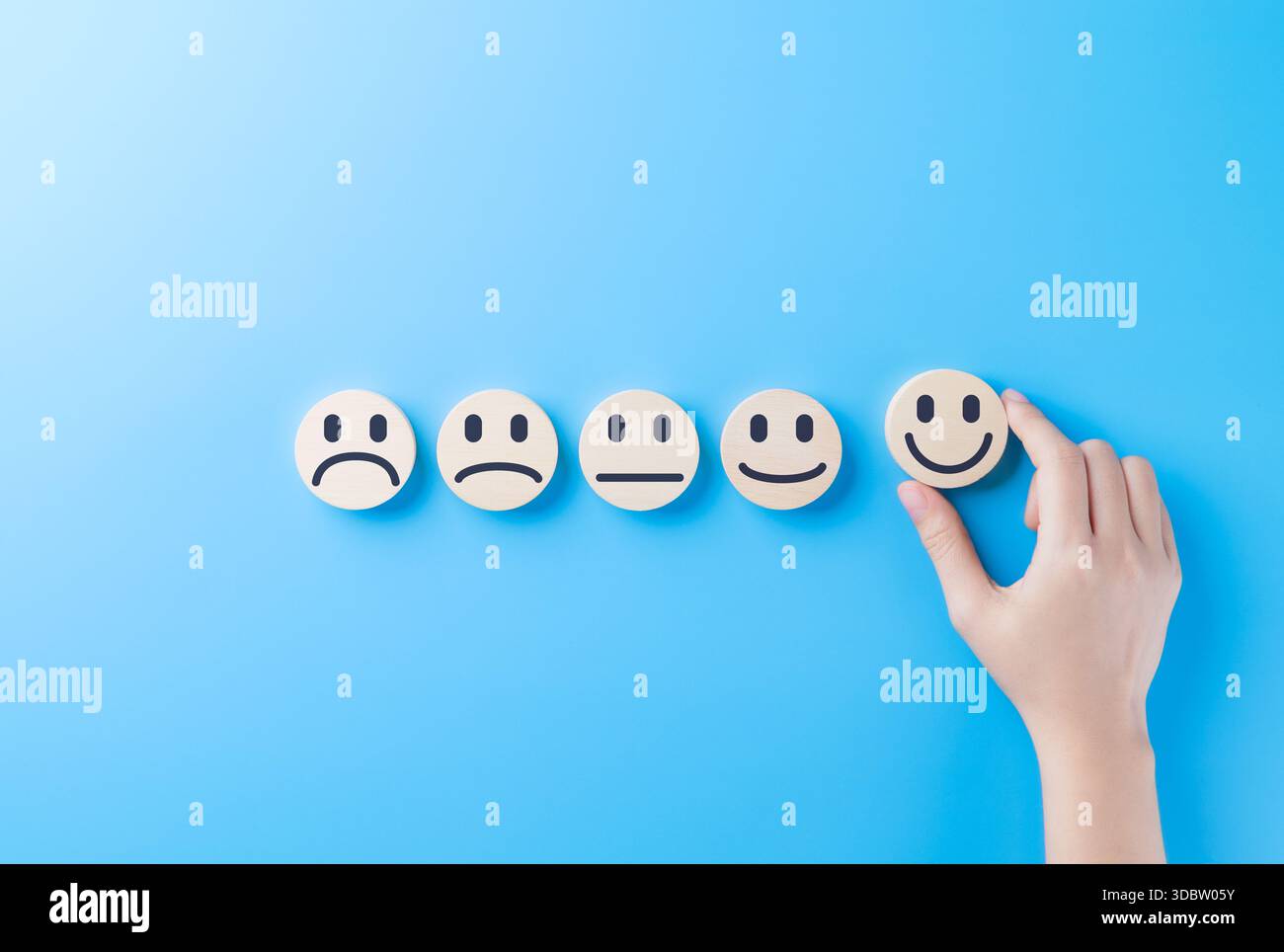 Customer Satisfaction Feedback and Rating Concept. Hand selecting ...