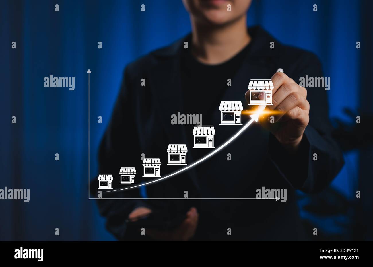 Retail Store Expansion and Franchise Growth Strategy Concept. Person ...