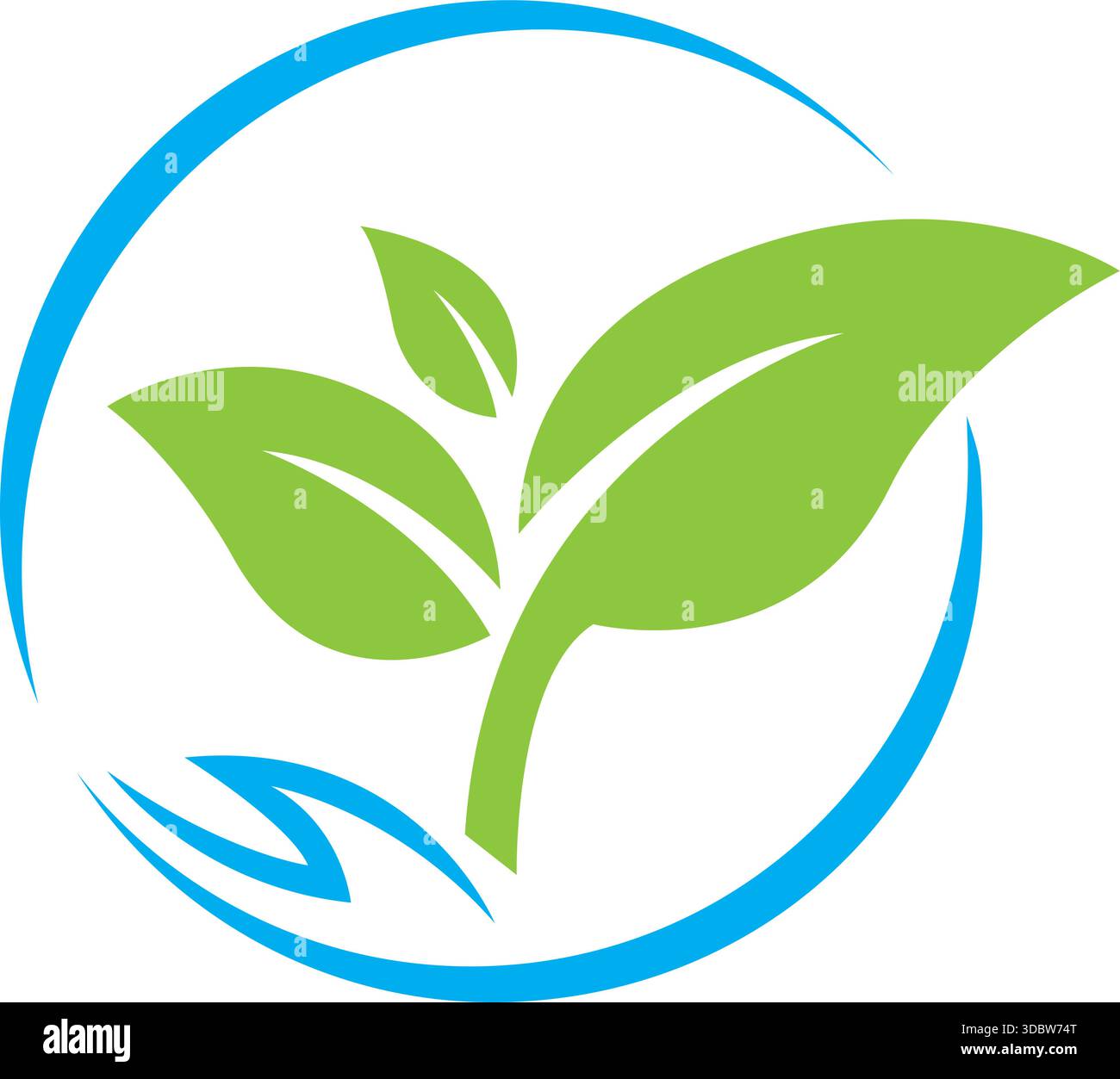 Eco Green Leaf Circle Logo Icon Vector Template Design Stock Vector