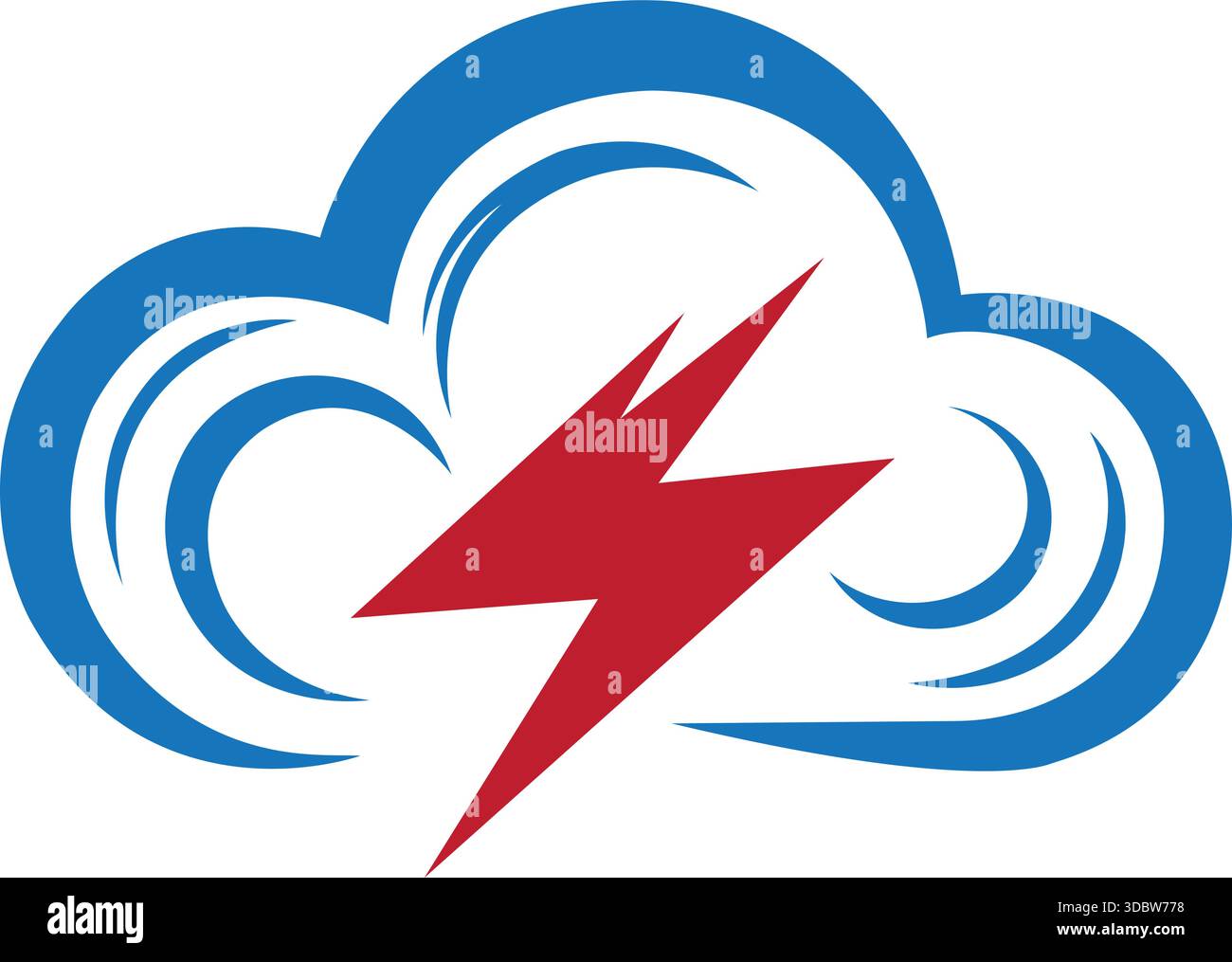 Modern Energy Cloud Thunder Bolt Logo Template Design Icon Vector Stock Vector