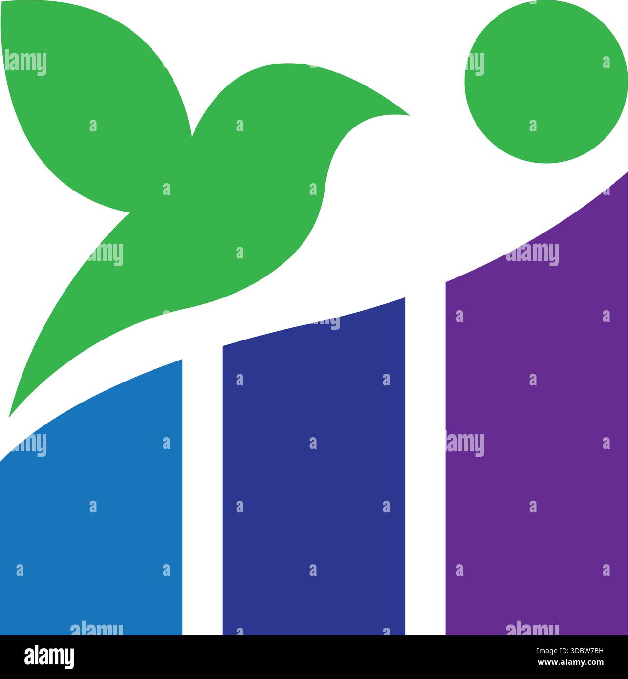 Leaf Bar Chart Growth Business Logo Vector Template Icon Design Stock Vector
