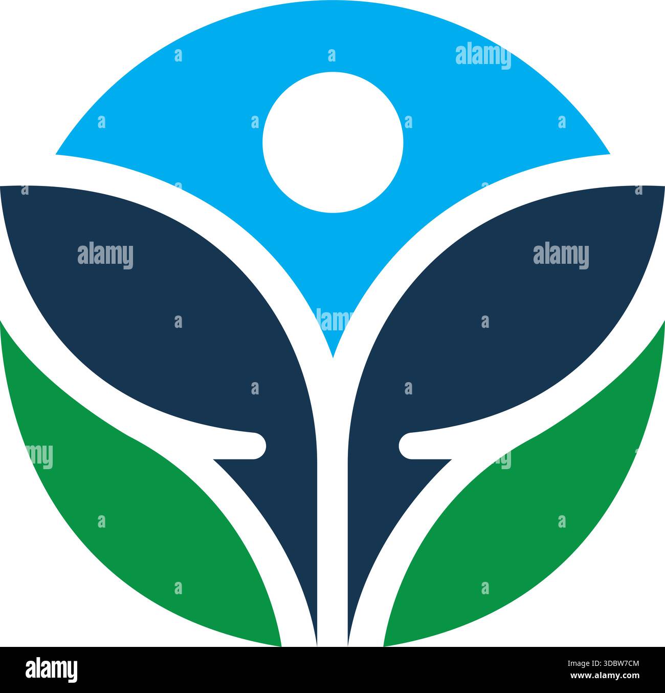 Human Leaf Person Circle Logo Template Vector Design Icon Stock Vector