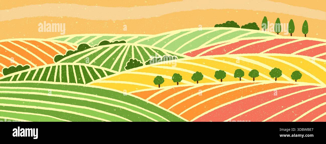 Fields hills france Stock Vector Images - Alamy