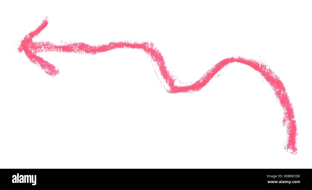 Hand-drawn red arrow isolated on a transparent background, drawn by ...