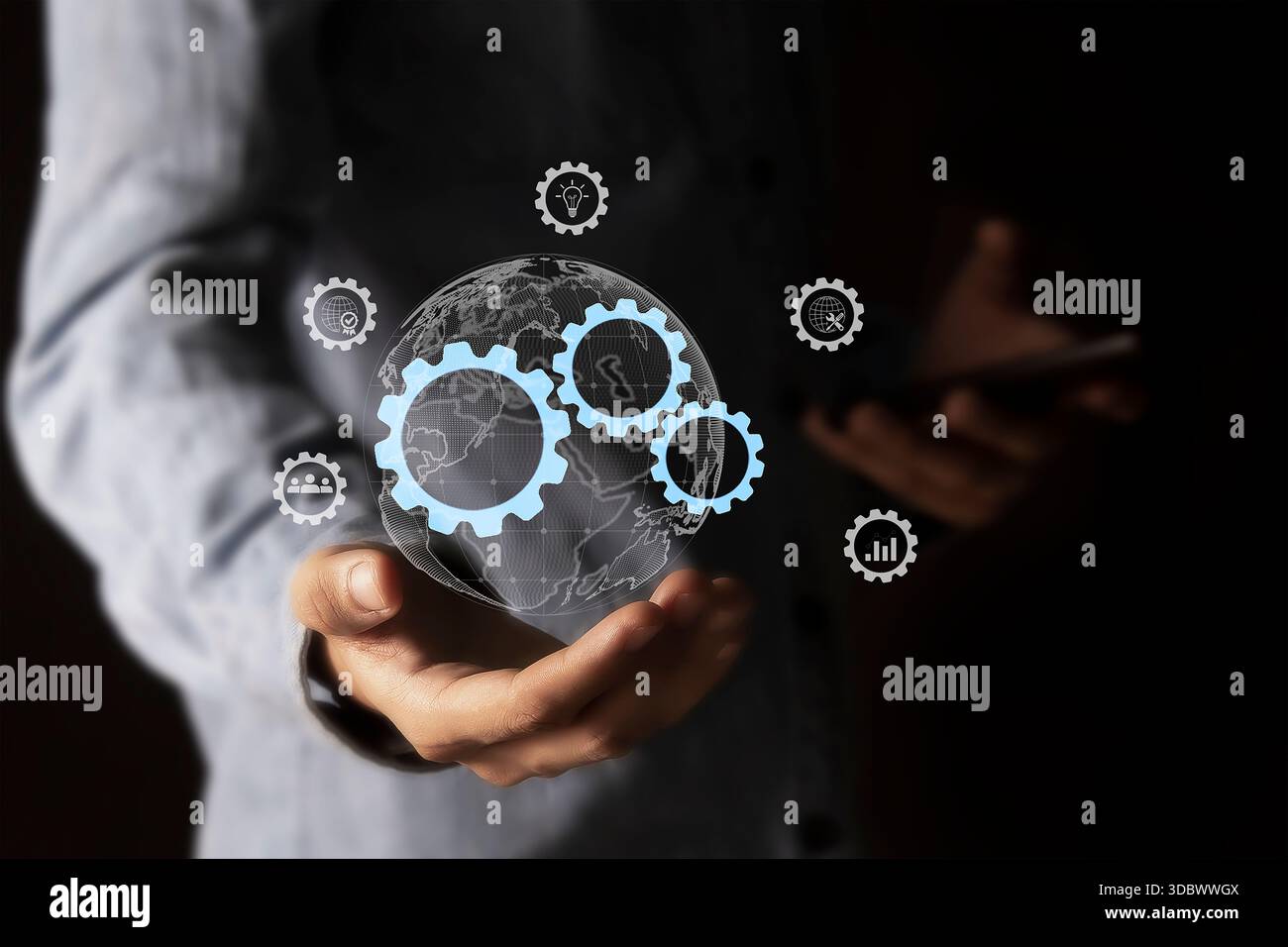 Automation workflow optimization ideas industrial business process marking Stock Photo