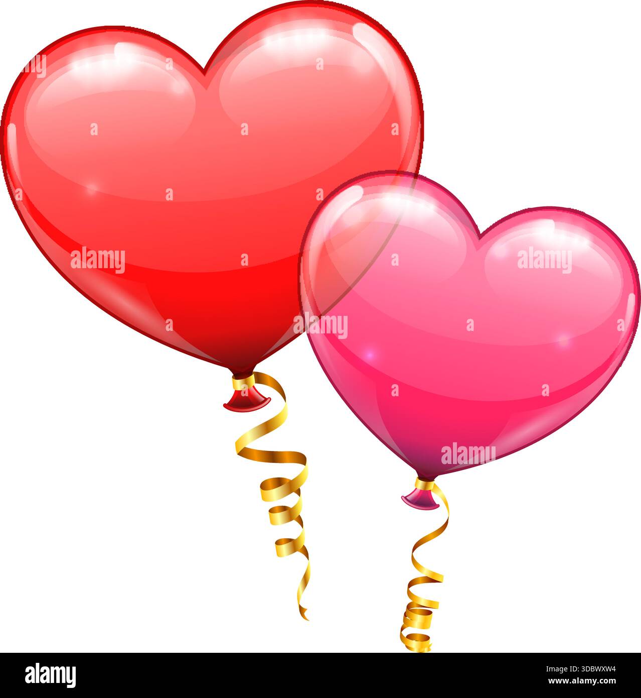Valentines Day Holiday Concept with Heart Balloons and Streamer on ...