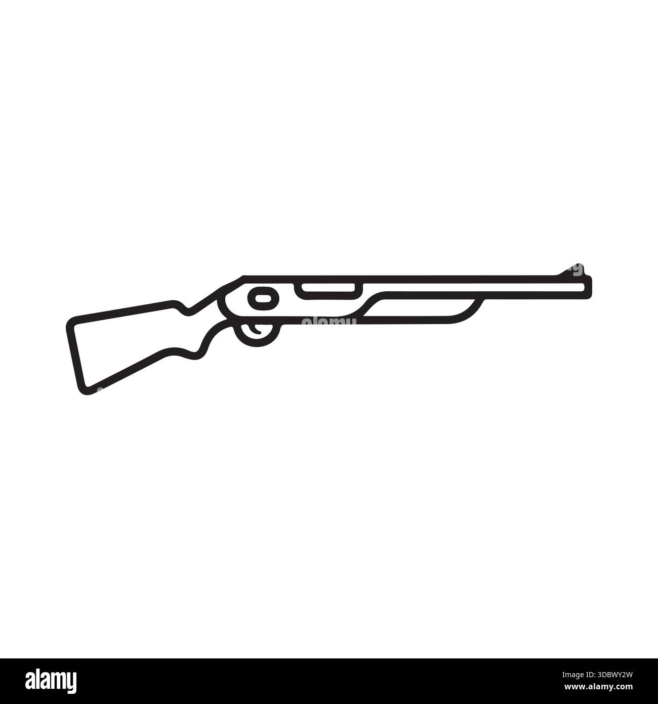 Simple black and white line drawing of a classic hunting rifle Stock ...