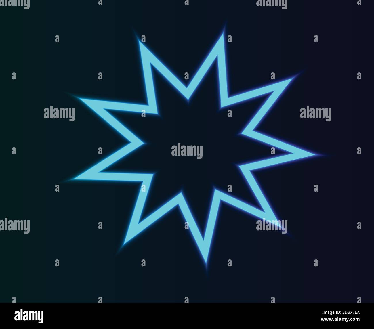 Neon Blue Star Abstract Background Glowing Futuristic Geometric Shape ...