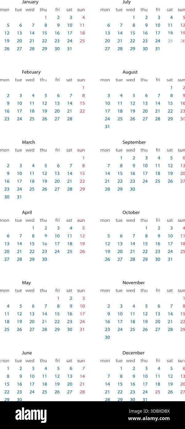 Calendar layout hi-res stock photography and images - Alamy