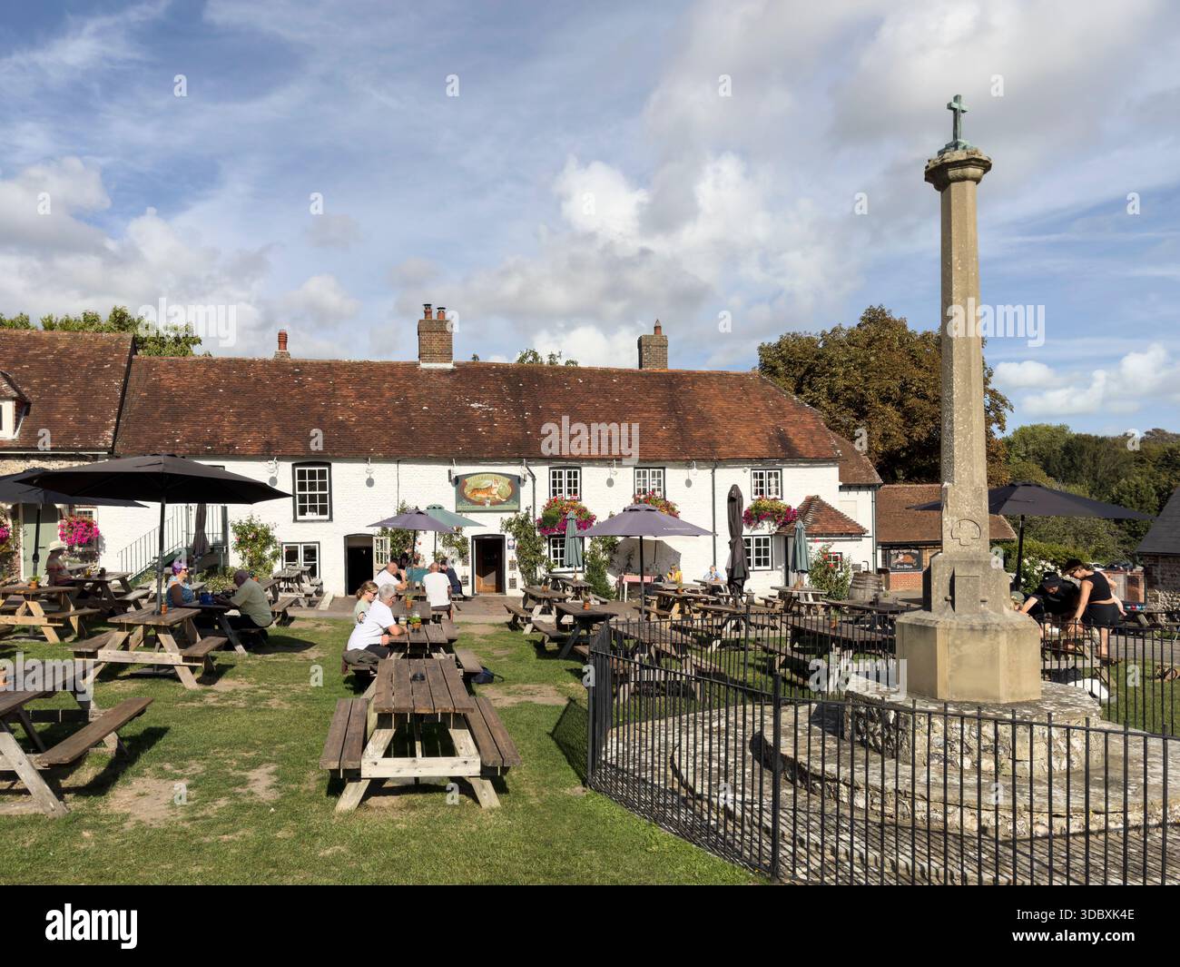 EAST DEAN, EAST SUSSEX, ENGLAND - SEPTEMBER 08, 2025: The Tiger Inn traditional pub building in the village of East Dean, East Sussex, England - Smartphone Captured Stock Image