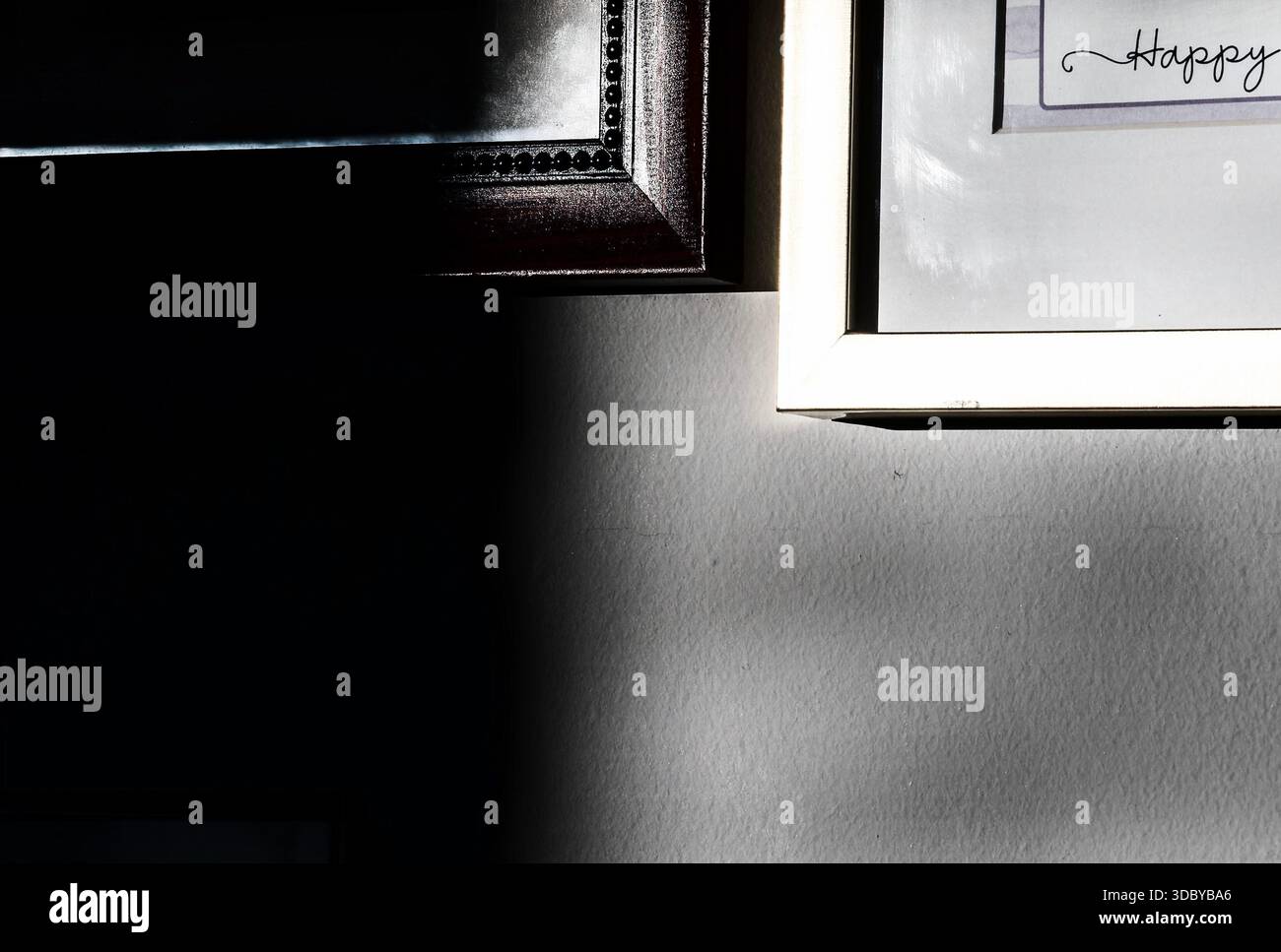 Morning light shines on a wall Stock Photo