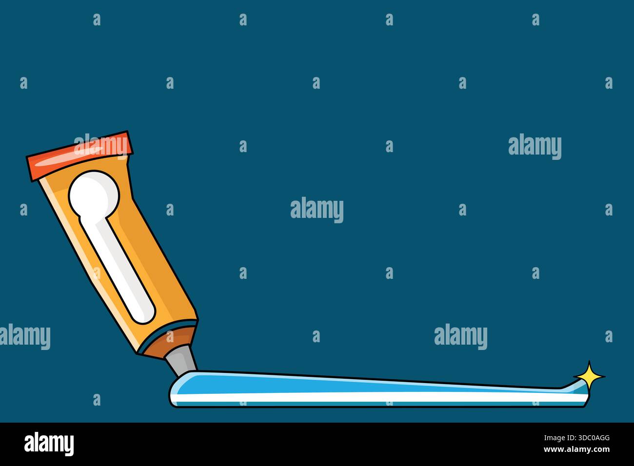 Toothpaste Action Visual A simple tube toothpaste illustrated for dental ads, hygiene promotion ...