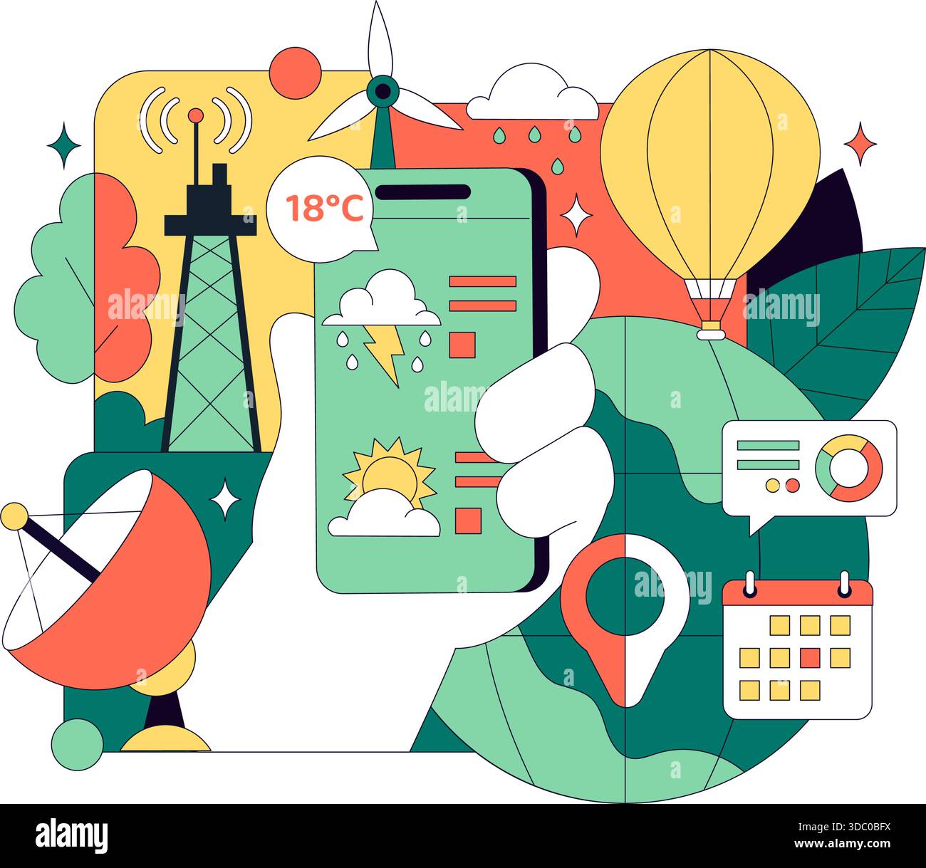 Weather Analysis Vector Meteorologist Vector Illustration Featuring A Weather Forecaster ...