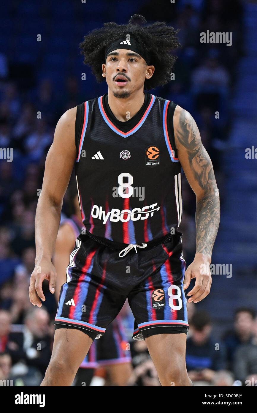 Jared Rhoden of Paris Basketball in action during the EuroLeague ...