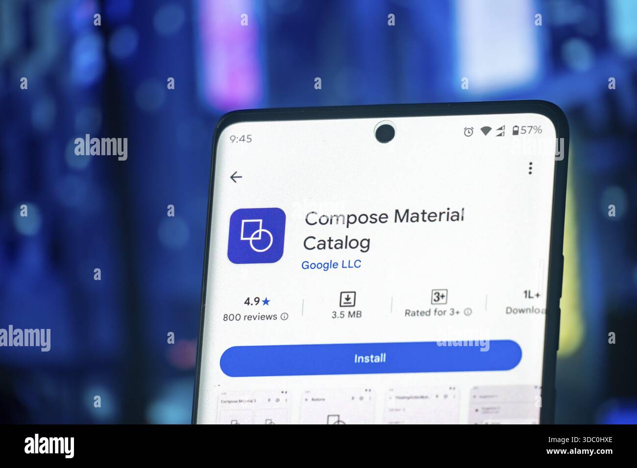 Compose Material Catalog app displayed on phone with high ratings and ...