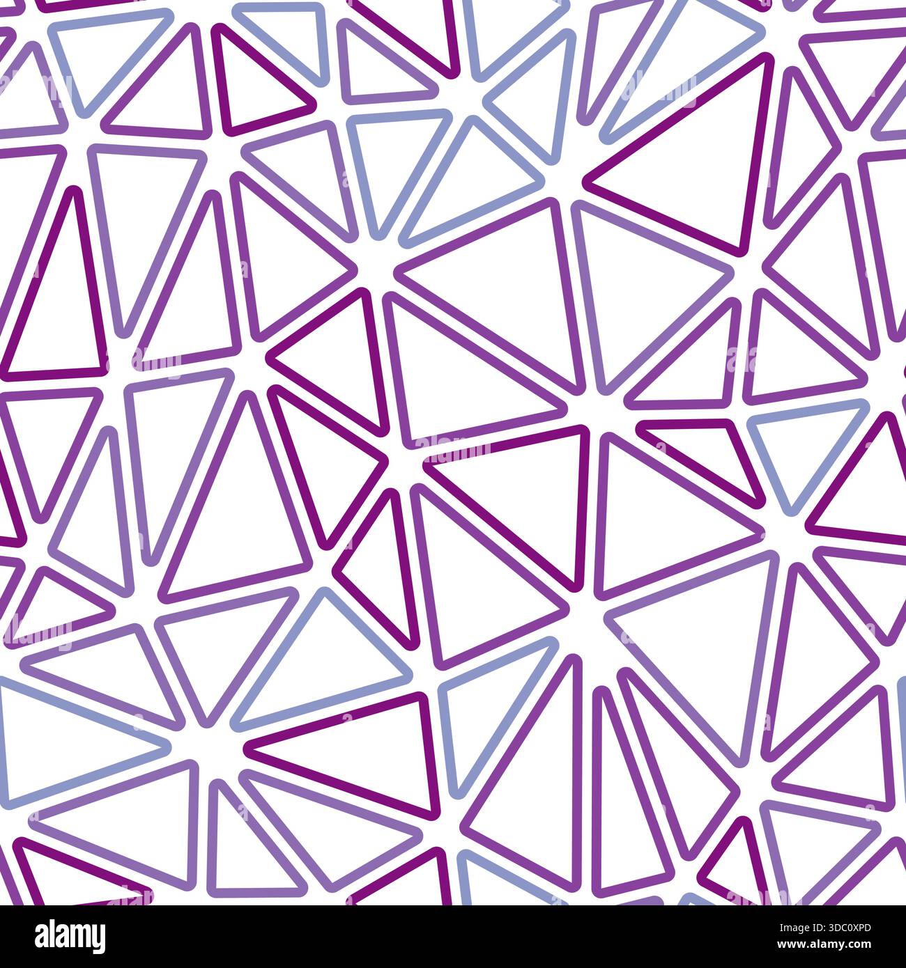 Abstract Mosaic Background. Medium triangles size. Multiple colors style. Rounded triangles outlined. Repeatable pattern. Violet Harmony Spectrum. Stock Vector
