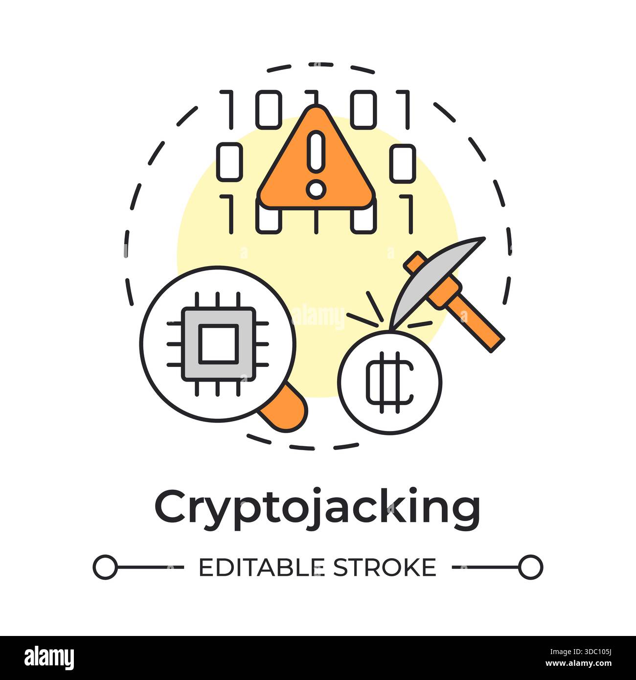 Cryptojacking multi color concept icon Stock Vector