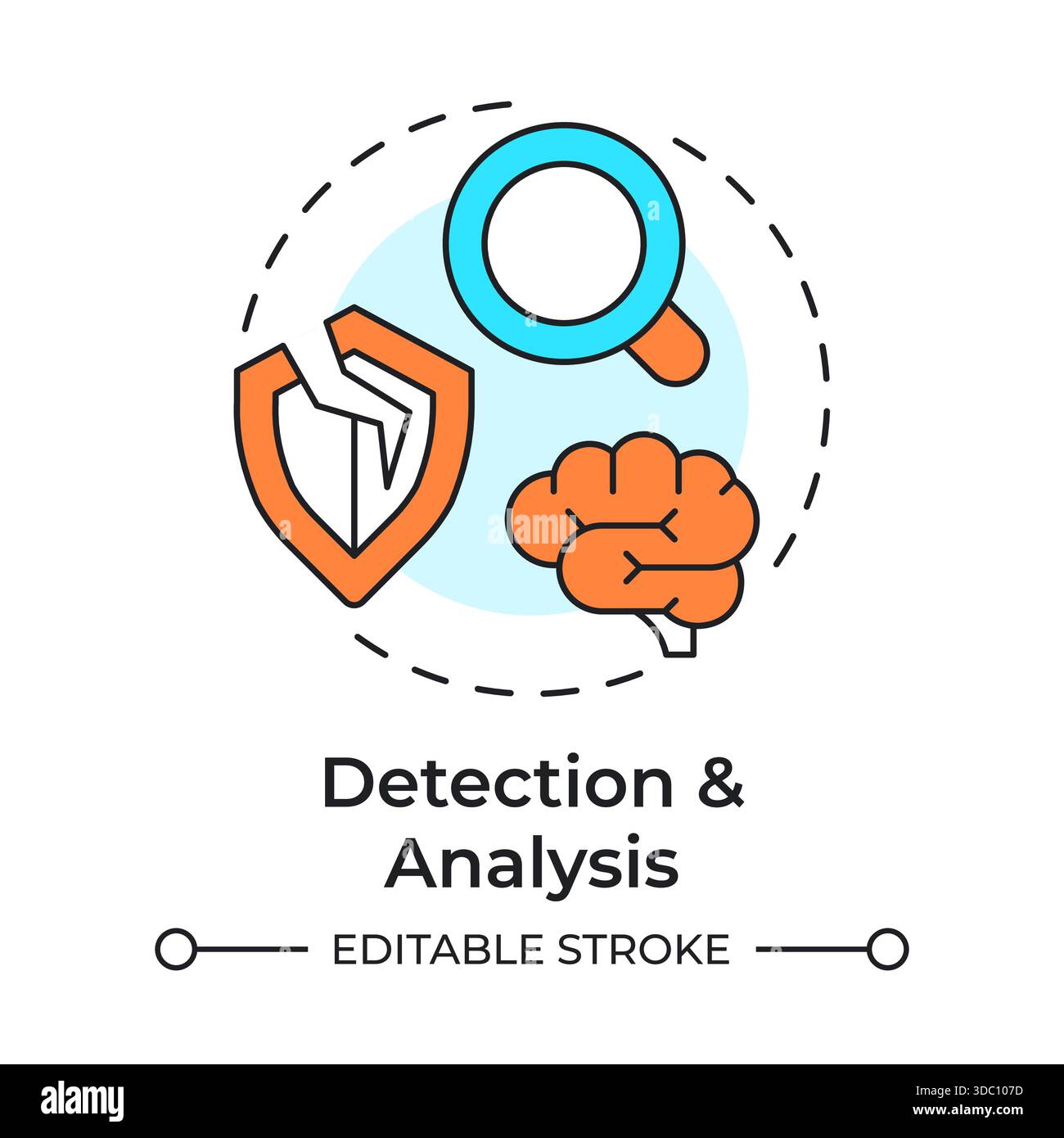 Detection and analysis multi color concept icon Stock Vector
