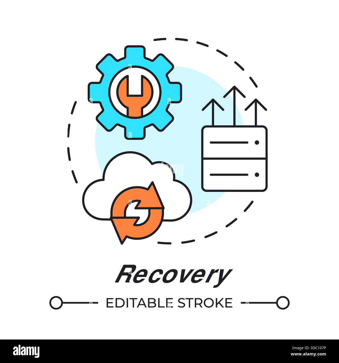 Recovery multi color concept icon Stock Vector