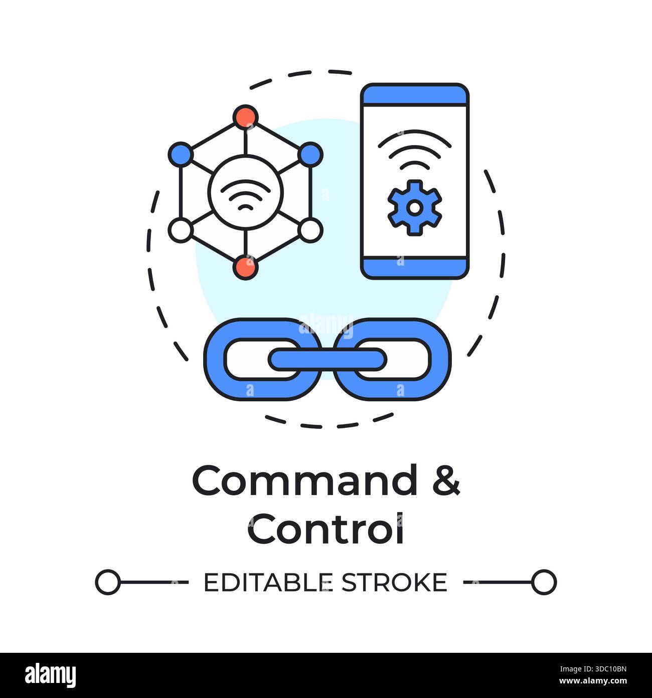 Command and control multi color concept icon Stock Vector