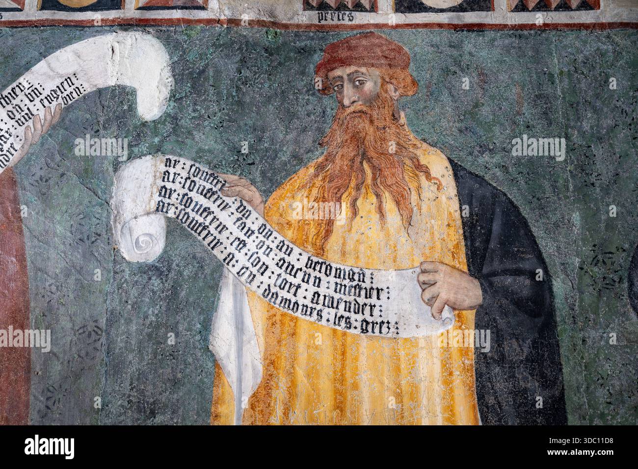 Fenis, Italy - Aug 2, 2025: Medieval fresco inside Fenis Castle ...