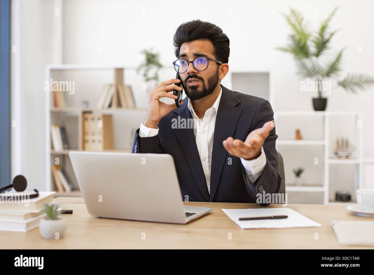 Indian Businessman on Phone Stock Photo