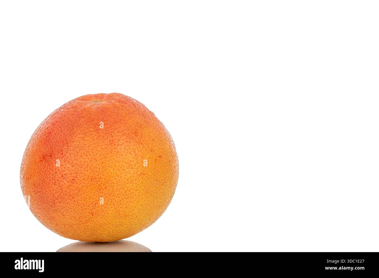 One juicy grapefruit isolated on white background, close-up. Stock Photo