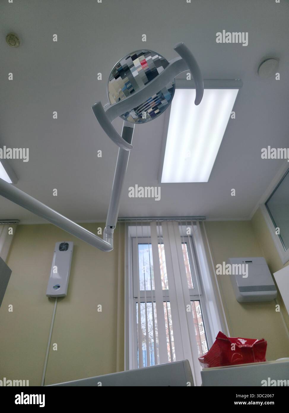 Low angle view of surgical light in dentist's office Stock Photo