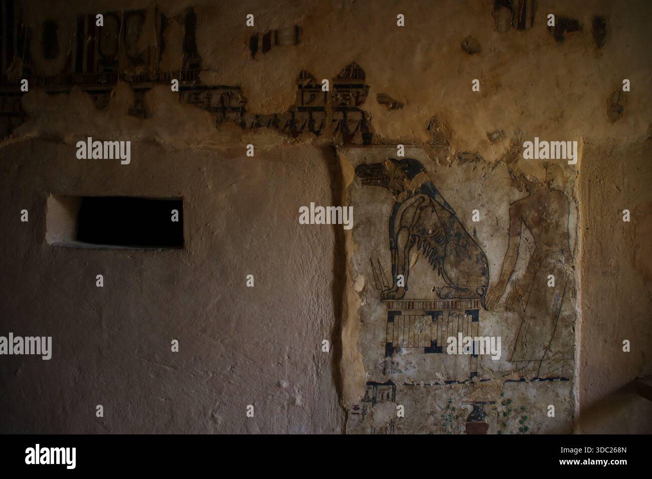 A general view shows the inscriptions inside the tombs in Siwa Oasis in ...