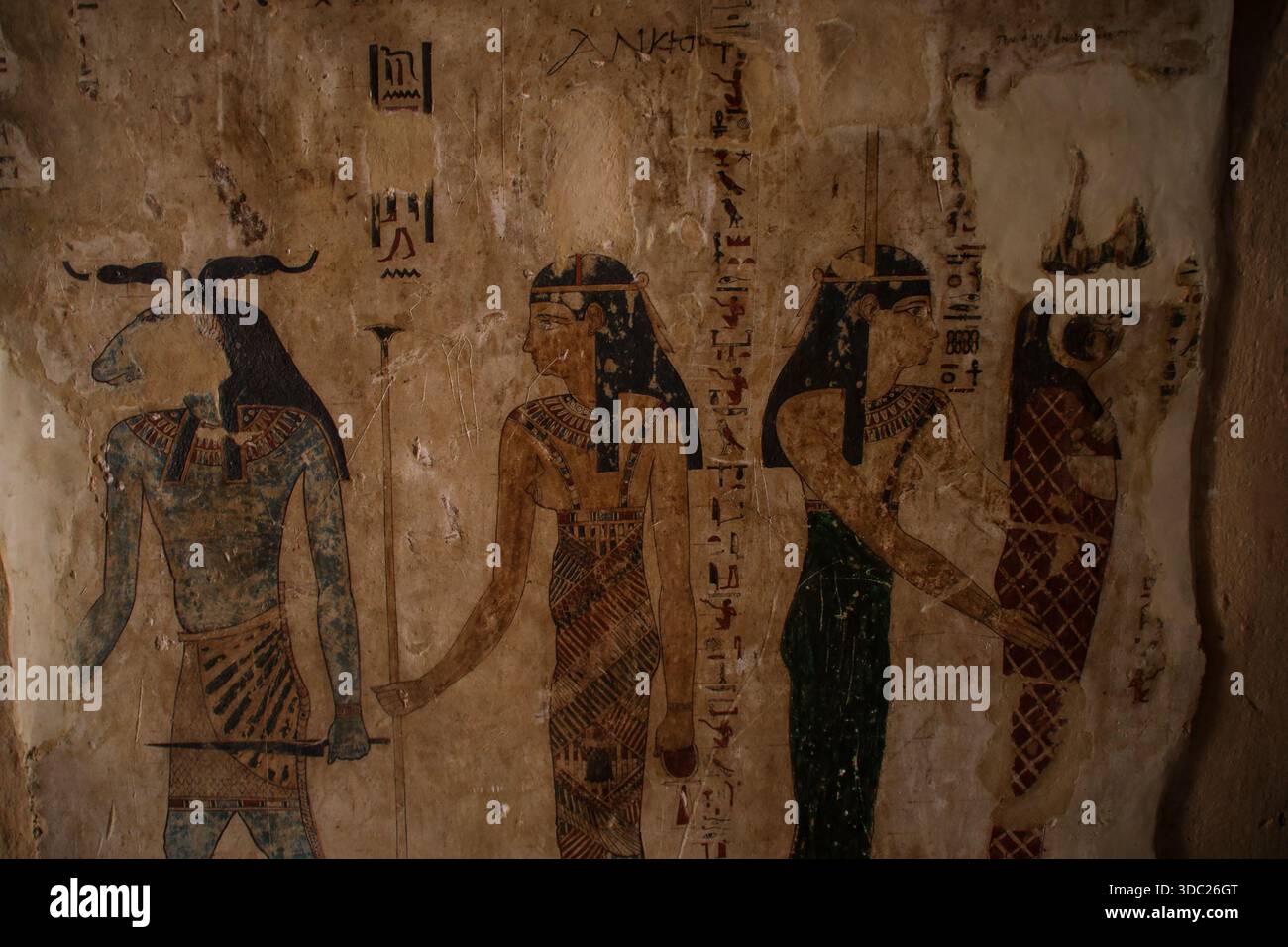 A general view shows the inscriptions inside the tombs in Siwa Oasis in ...