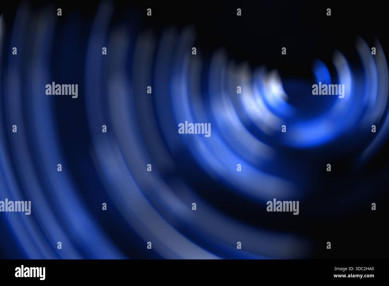 Abstract blue background , blurred circle on the black background Stock Photo
