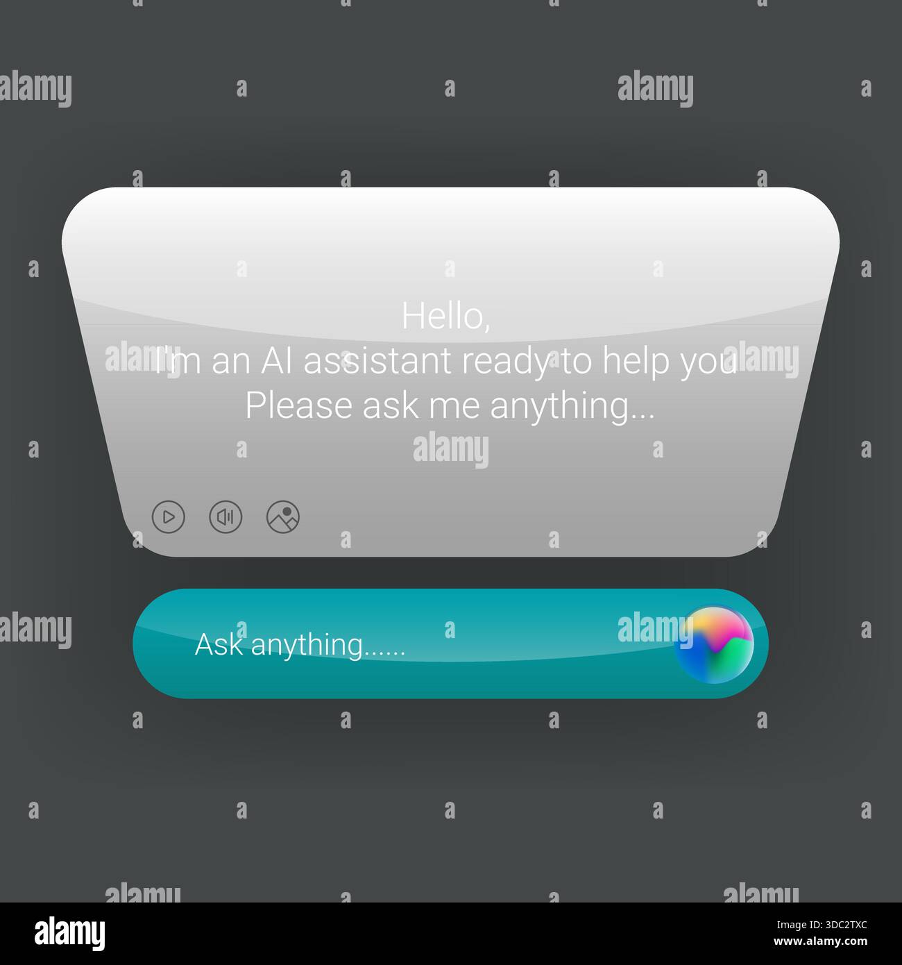 Modern AI assistant chat interface with clean and minimal UI design ...