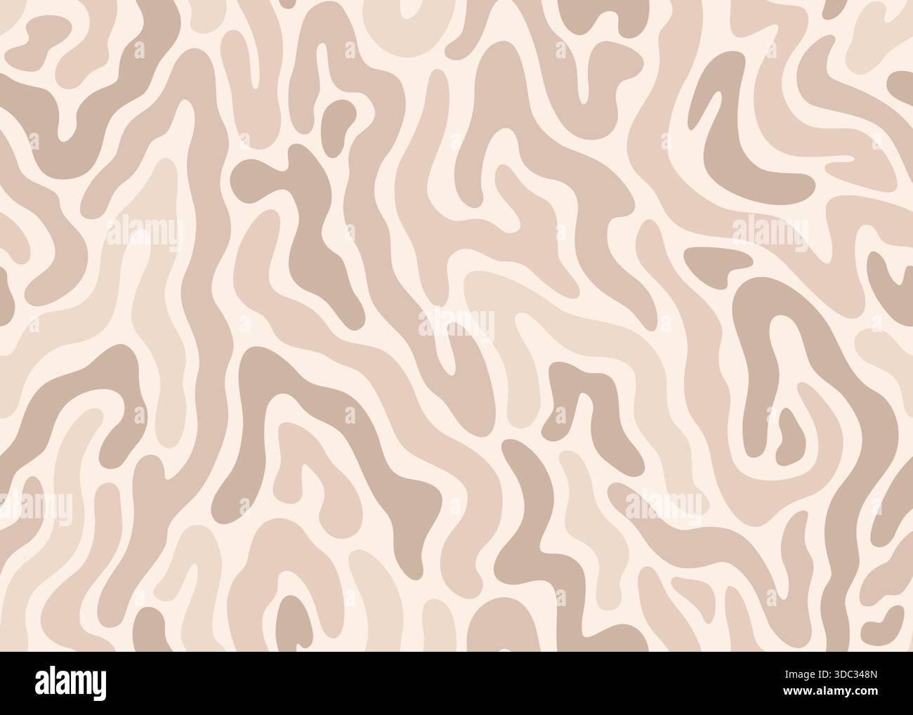Abstract beige doodle lines pattern. Vector illustration flat design background. Stock Vector